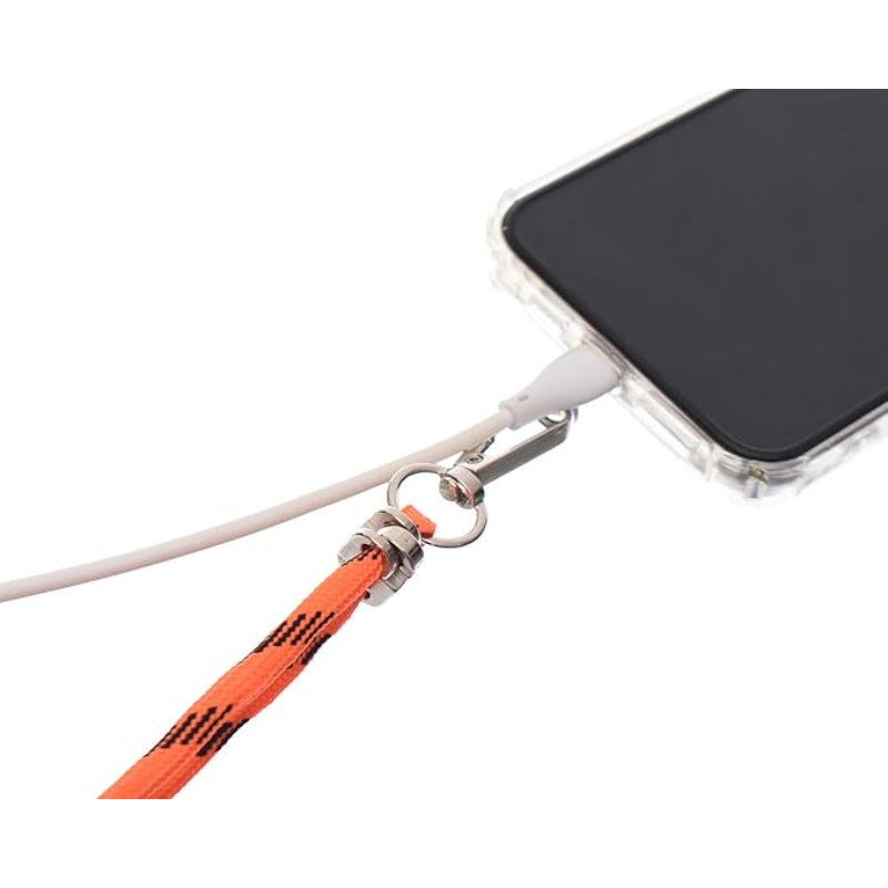 G-Power Cell Phone Lanyard Convenient and Comfortable Lanyard Easy to Use Neck Phone Holder Adjustable Length Phone Strap Crossbody With Clear Patch Fits All Mobile Phones - Orange Black