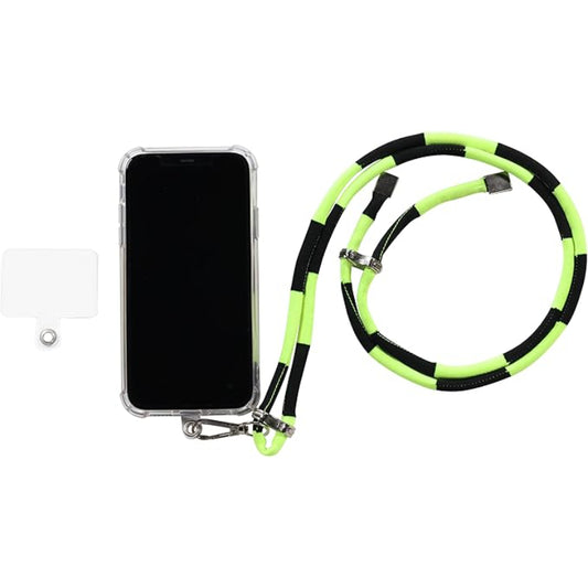 G-Power Cell Phone Lanyard Convenient and Comfortable Lanyard Easy to Use Neck Phone Holder Adjustable Length Phone Strap Crossbody With Clear Patch Fits All Mobile Phones - Black Lemon