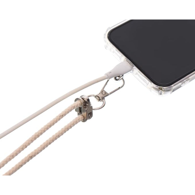 G-Power Cell Phone Lanyard Convenient and Comfortable Lanyard Easy to Use Neck Phone Holder Adjustable Length Phone Strap Crossbody With Clear Patch Fits All Mobile Phones - Beige