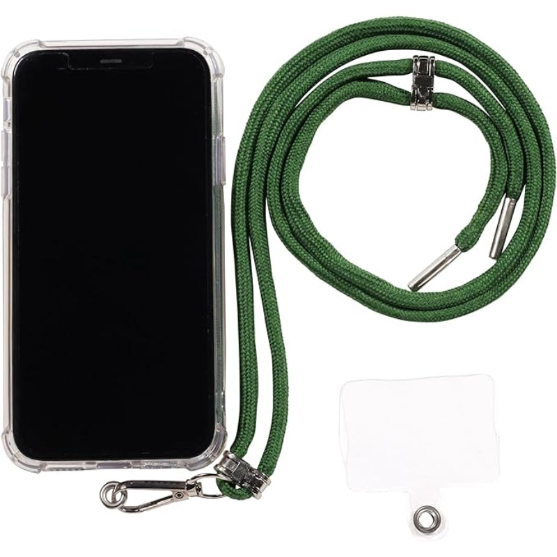 G-Power Cell Phone Lanyard Convenient and Comfortable Lanyard Easy to Use Neck Phone Holder Adjustable Length Phone Strap Crossbody With Clear Patch Fits All Mobile Phones - Green