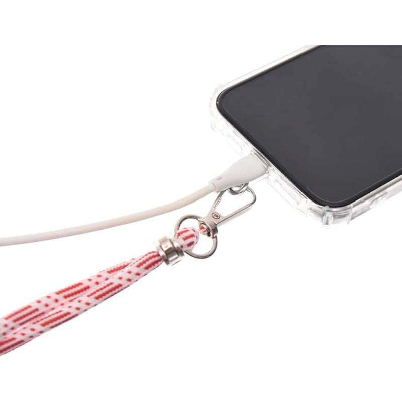 G-Power Cell Phone Lanyard Convenient and Comfortable Lanyard Easy to Use Neck Phone Holder Adjustable Length Phone Strap Crossbody With Clear Patch Fits All Mobile Phones - White Red