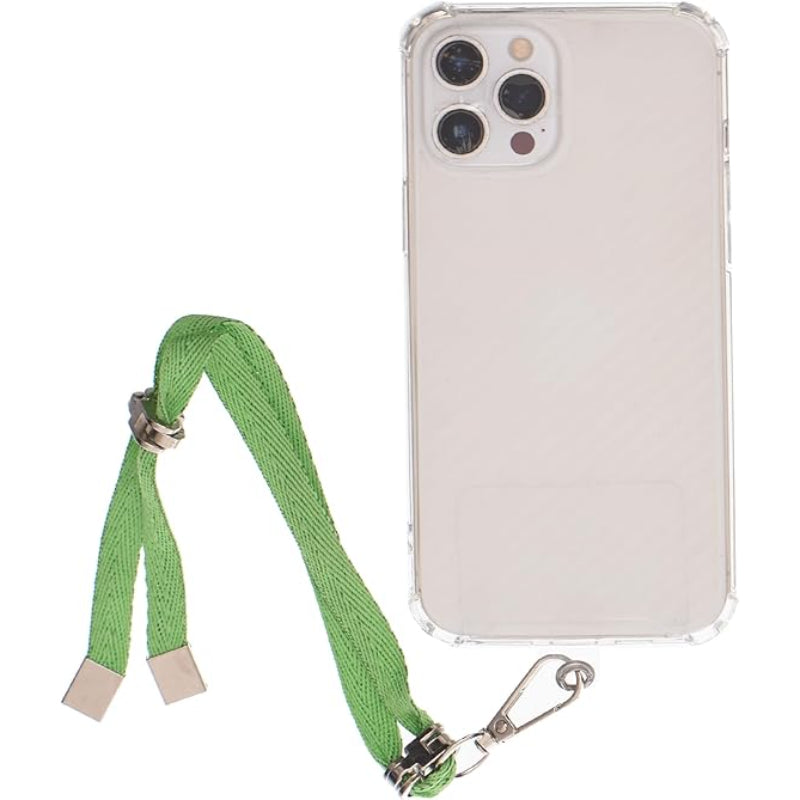 G-Power Cell Phone Lanyard Convenient and Comfortable Lanyard Easy to Use Adjustable Length Phone Strap with Clear Patch Fits All Mobile Phones - Green