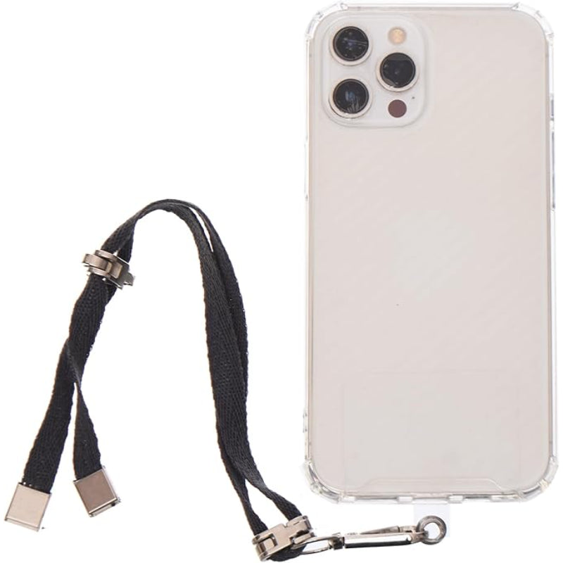 G-Power Cell Phone Lanyard Convenient and Comfortable Lanyard Easy to Use Adjustable Length Phone Strap with Clear Patch Fits All Mobile Phones - Grey