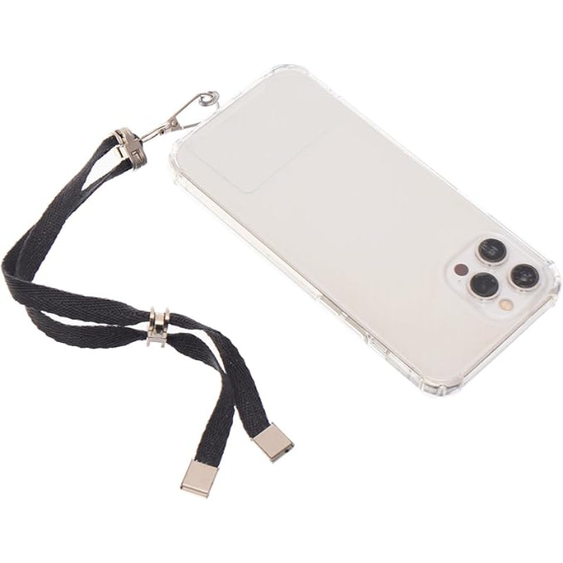 G-Power Cell Phone Lanyard Convenient and Comfortable Lanyard Easy to Use Adjustable Length Phone Strap with Clear Patch Fits All Mobile Phones - Grey