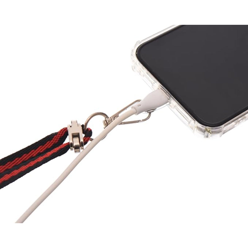 G-Power Cell Phone Lanyard Convenient and Comfortable Lanyard Easy to Use Neck Phone Holder Adjustable Length Phone Strap Crossbody With Clear Patch Fits All Mobile Phones - Black Red