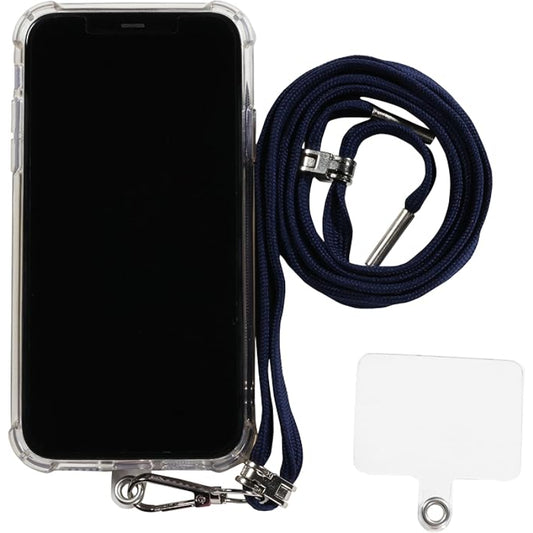 G-Power Cell Phone Lanyard Convenient and Comfortable Lanyard Easy to Use Neck Phone Holder Adjustable Length Phone Strap Crossbody With Clear Patch Fits All Mobile Phones - Navy