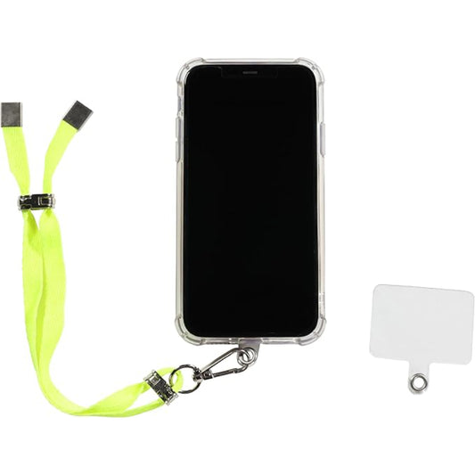 G-Power Cell Phone Lanyard Convenient and Comfortable Lanyard Easy to Use Adjustable Length Phone Strap with Clear Patch Fits All Mobile Phones - Lemon