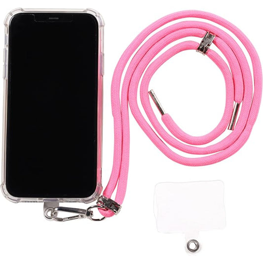 G-Power Cell Phone Lanyard Convenient and Comfortable Lanyard Easy to Use Neck Phone Holder Adjustable Length Phone Strap Crossbody With Clear Patch Fits All Mobile Phones - Fuschia