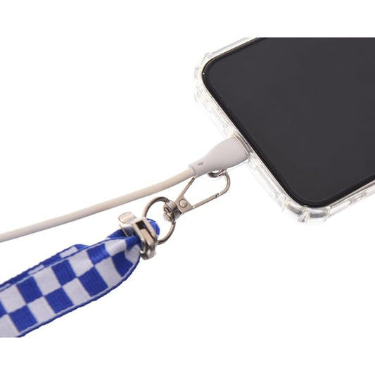 G-Power Cell Phone Lanyard Convenient and Comfortable Lanyard Easy to Use Neck Phone Holder Adjustable Length Phone Strap Crossbody With Clear Patch Fits All Mobile Phones - Blue White