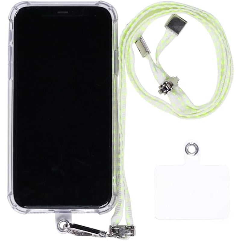 G-Power Cell Phone Lanyard Convenient and Comfortable Lanyard Easy to Use Neck Phone Holder Adjustable Length Phone Strap Crossbody With Clear Patch Fits All Mobile Phones - White Lemon