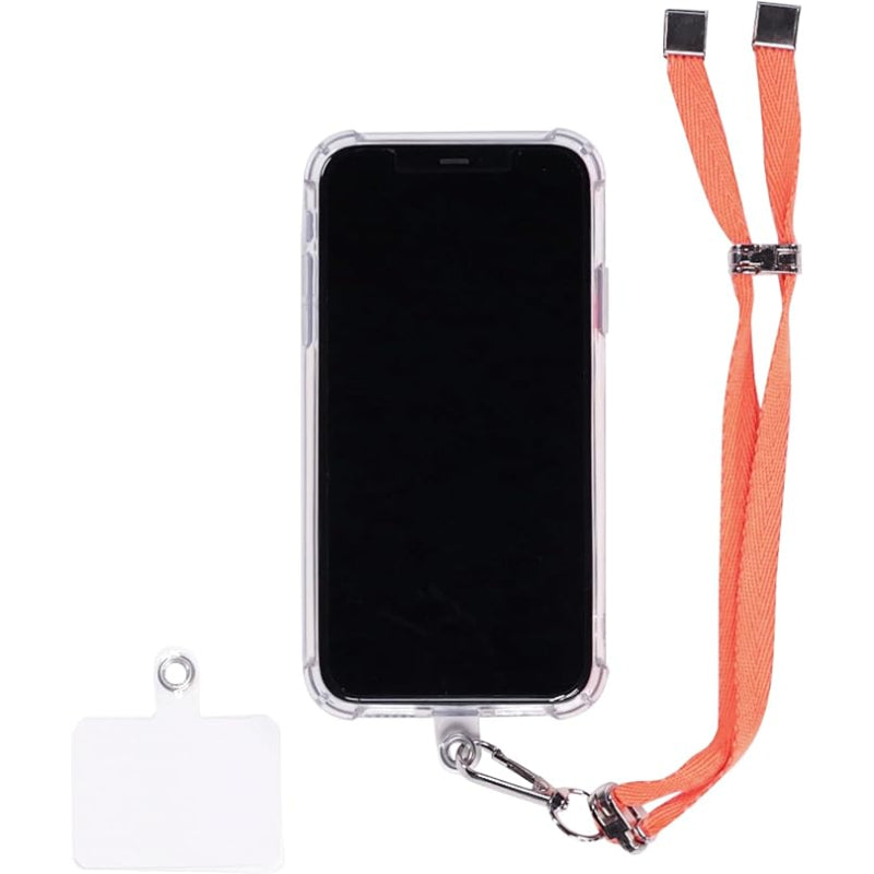 G-Power Cell Phone Lanyard Convenient and Comfortable Lanyard Easy to Use Adjustable Length Phone Strap with Clear Patch Fits All Mobile Phones - Orange