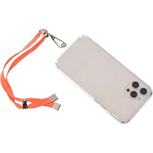 G-Power Cell Phone Lanyard Convenient and Comfortable Lanyard Easy to Use Adjustable Length Phone Strap with Clear Patch Fits All Mobile Phones - Orange