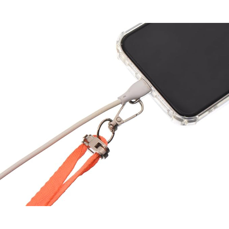 G-Power Cell Phone Lanyard Convenient and Comfortable Lanyard Easy to Use Adjustable Length Phone Strap with Clear Patch Fits All Mobile Phones - Orange