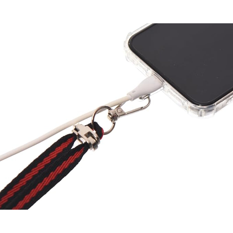 G-Power Cell Phone Lanyard Convenient and Comfortable Lanyard Easy to Use Adjustable Length Phone Strap with Clear Patch Fits All Mobile Phones - Black Red