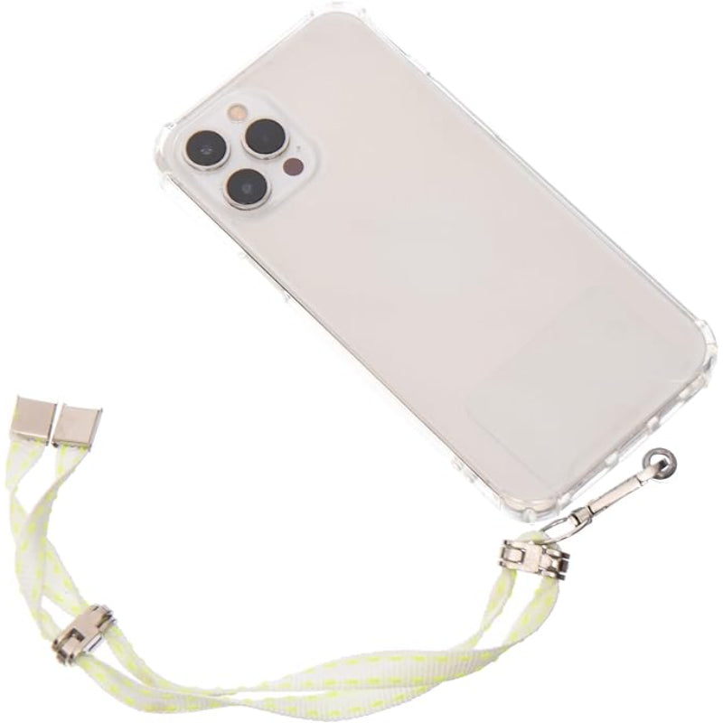 G-Power Cell Phone Lanyard Convenient and Comfortable Lanyard Easy to Use Adjustable Length Phone Strap with Clear Patch Fits All Mobile Phones - White Lemon