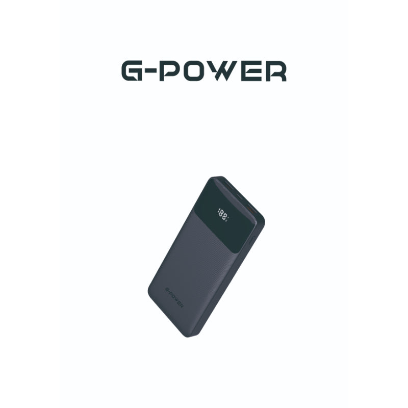 باور بانك G-Power GP-PB010 بمخرج Type-c ومدخل Micro بقوة 10000 مللي أمبير في الساعة 22.5 وات - أسود