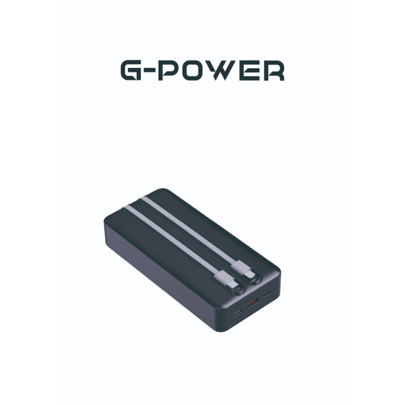 باور بانك G-Power GP-PB012 بمخرج Type-c ومدخل Micro بقوة 10000 مللي أمبير في الساعة 22.5 وات - أسود