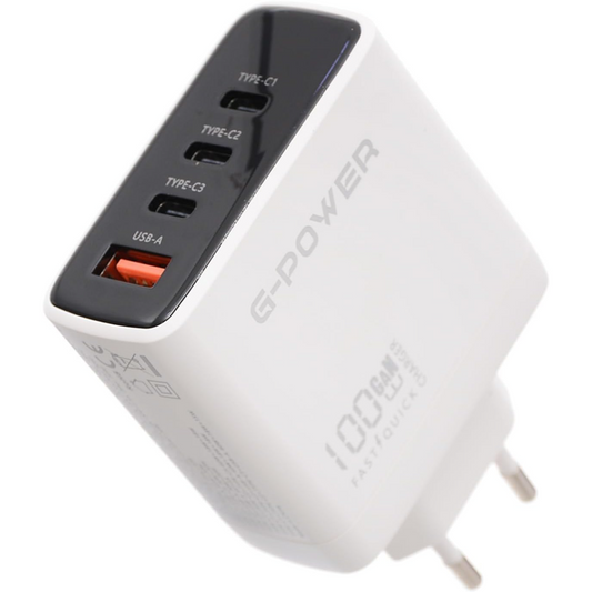 G-Power GP-C17 100W 4-Port Charger | USB-A & 3 USB-C, Quick Charge 3.0 - White