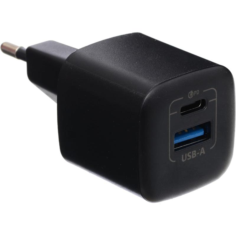 G-Power GP-C2 20W Dual USB Charger | USB-A & USB-C, Quick Charge 3.0 - Black