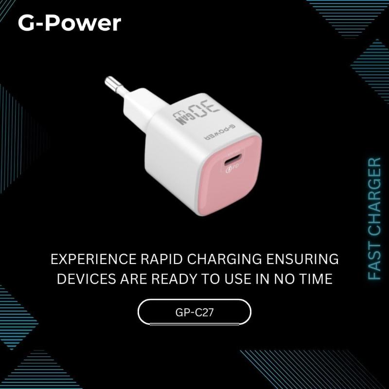 G-Power GP-C27 30W USB-C Qualcomm Quick Charger - Pink