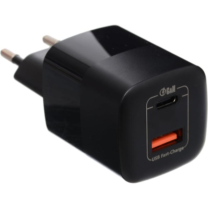 شاحن G-Power GP-C6 ثنائي USB بقوة 45 واط | USB-A وUSB-C، شحن سريع 3.0 - أسود