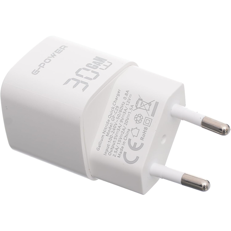 شاحن سريع G-Power GP-C29 بمنفذ USB-C من كوالكوم بقوة 30 واط - أخضر