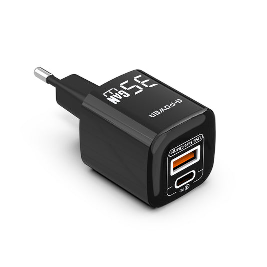 G-Power GP-C21 35W Dual USB Charger | USB-A & USB-C, Quick Charge 3.0 - Black