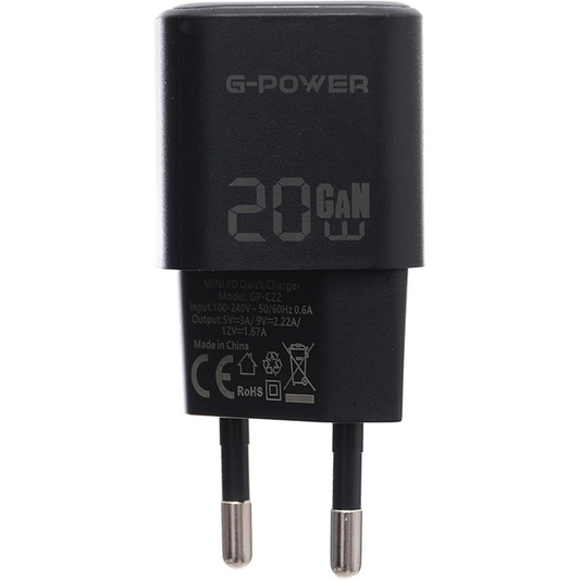 G-Power GP-C22 20W Single USB-C - Black