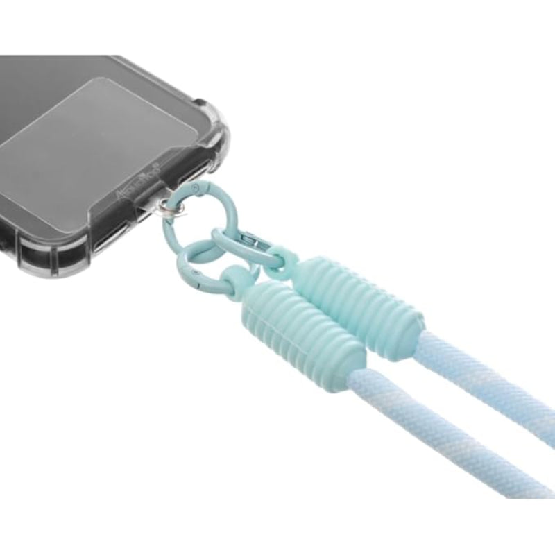 G-Power Soft Nylon Adjustable Detachable Crossbody Cell Phone Lanyard With Secure Metal Clasp Ideal For Hands-Free Outdoor Adventures 60 CM - Baby Blue White
