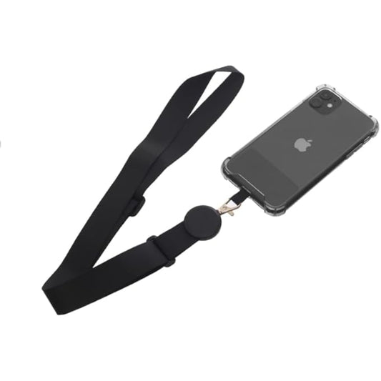 G-Power Soft Fabric Adjustable Detachable Crossbody Cell Phone Lanyard With Secure Metal Clasp Ideal For Hands-Free Outdoor Adventures 60 CM - Black