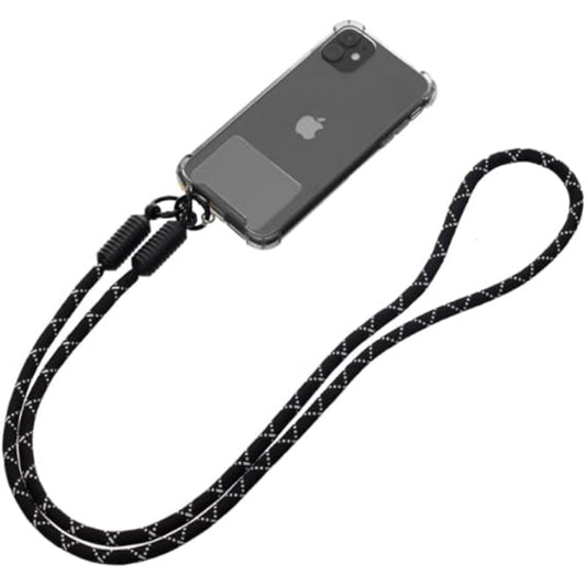 G-Power Soft Nylon Adjustable Detachable Crossbody Cell Phone Lanyard With Secure Metal Clasp Ideal For Hands-Free Outdoor Adventures 60 CM - Black White