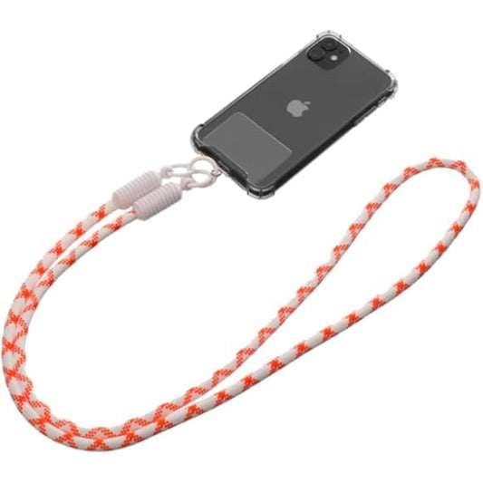 G-Power Soft Nylon Adjustable Detachable Crossbody Cell Phone Lanyard With Secure Metal Clasp Ideal For Hands-Free Outdoor Adventures 60 CM - White Orange