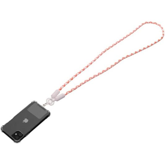 G-Power Soft Nylon Adjustable Detachable Crossbody Cell Phone Lanyard With Secure Metal Clasp Ideal For Hands-Free Outdoor Adventures 60 CM - White Orange