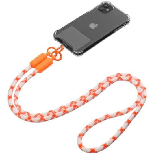 G-Power Soft Nylon Adjustable Detachable Crossbody Cell Phone Lanyard With Secure Metal Clasp Ideal For Hands-Free Outdoor Adventures 60 CM - Orange White