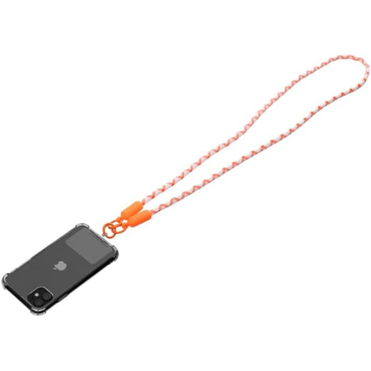 G-Power Soft Nylon Adjustable Detachable Crossbody Cell Phone Lanyard With Secure Metal Clasp Ideal For Hands-Free Outdoor Adventures 60 CM - Orange White